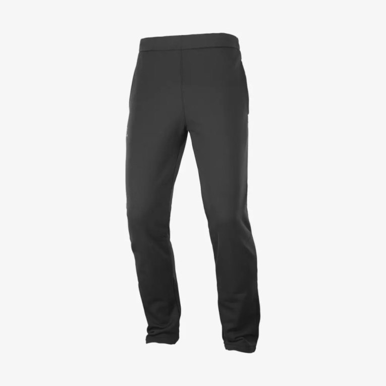 Black Salomon Essential Warm Fleece Men's Sport Pants | PH 12843K